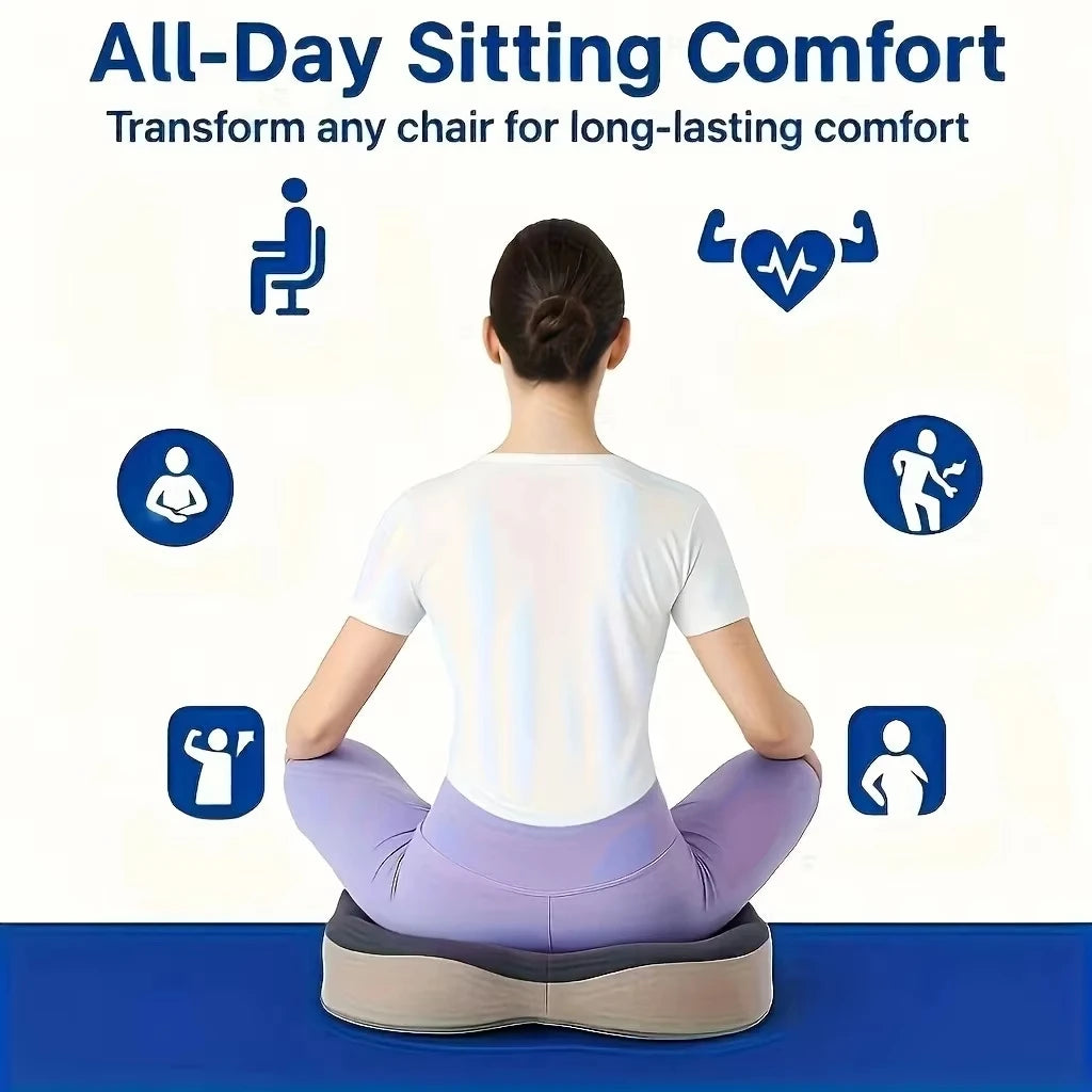 Memory Foam Seat Cushion - 3D Ergonomic Support  Washable Polyester, Car/Office Essentials Sit long Without Fatigue Home Decor
